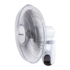 Comfort Zone 16 in. Quiet 3-Speed Wall Mount Fan with Remote Control, Timer and Adjustable Tilt in White -Fans Shop white comfort zone wall mounted fans cz16wr 1f 1000