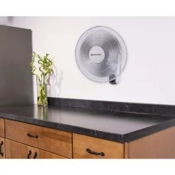 Comfort Zone 16 in. Quiet 3-Speed Wall Mount Fan with Remote Control, Timer and Adjustable Tilt in White -Fans Shop white comfort zone wall mounted fans cz16wr fa 1000