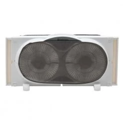 Comfort Zone 9 in. 3-Speed Expandable Reversible Twin Window Fan with Remote Control and Removable Cover and Bug Screen -Fans Shop white comfort zone window fans cz310r 4f 1000