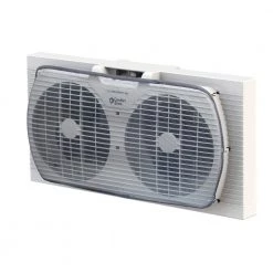 Comfort Zone 9 in. Twin Window Fan with Manually Reversible Airflow Control -Fans Shop white comfort zone window fans cz319wt 77 1000