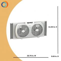 Comfort Zone 9 in. Twin Window Fan with Manually Reversible Airflow Control -Fans Shop white comfort zone window fans cz319wt a0 1000