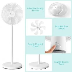Costway 29 in. x 37.5 in. x 45.5 in. Oscillating Pedestal Fan with Remote Control 13 Costway 29 in. x 37.5 in. x 45.5 in. Oscillating Pedestal Fan with Remote Control -Fans Shop white costway pedestal fans es10006us wh 44 1000