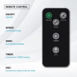 Edendirect 7 in. Circulating Stand Fan with Remote Standing Fans Ocillation 70° Pedestal Fan 3-Speeds,15-Hours Timing LED Display -Fans Shop white edendirect pedestal fans dhs ra 05 4f 1000