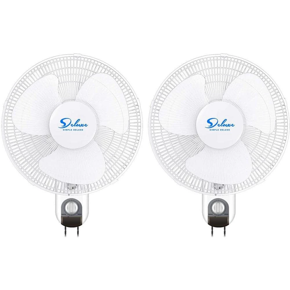 Edendirect 16 in. Indoor White Wall Mount Fan with Adjustable Tilt and Quiet Operation Household Oscillating (2-Pack) 1 Edendirect 16 in. Indoor White Wall Mount Fan with Adjustable Tilt and Quiet Operation Household Oscillating (2-Pack)