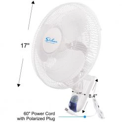 Edendirect 16 in. Digital White Wall Mount Fan with Remote Control 3 Oscillating Modes 3-Speed 72 in. Power Cord (2-Pack) -Fans Shop white edendirect wall mounted fans dhs0ra220510003 1f 1000