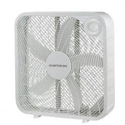 Hampton Bay 20 in. 3-Speed Indoor Box Fan in White -Fans Shop white hampton bay box fans fb50 16h 4f 1000