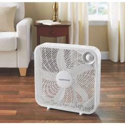 Hampton Bay 20 in. 3-Speed Indoor Box Fan in White -Fans Shop white hampton bay box fans fb50 16h c3 1000