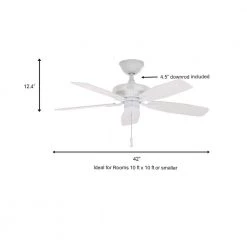 Hampton Bay Gazebo II 42 in. Indoor/Outdoor White Ceiling Fan -Fans Shop white hampton bay ceiling fans without lights yg187 wh a0 1000