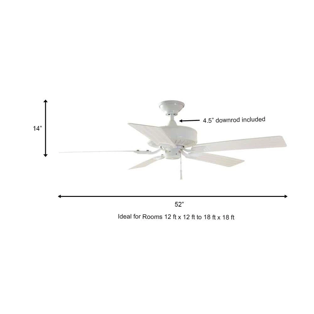 Hampton Bay Barrow Island 52 in. Indoor/Outdoor White Ceiling fan 4 Hampton Bay Barrow Island 52 in. Indoor/Outdoor White Ceiling fan - Image 4
