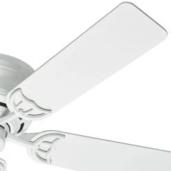 Hunter Low Profile III 52 in. Indoor White Ceiling Fan -Fans Shop white hunter ceiling fans without lights 53069 a0 1000
