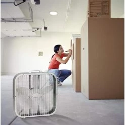 Lasko 20 in. 3 Speed White Box Fan with Save-Smart Technology for Energy Efficiency -Fans Shop white lasko box fans b20201 1f 1000