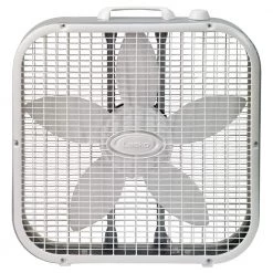 Lasko 20 in. 3 Speed White Box Fan with Save-Smart Technology for Energy Efficiency