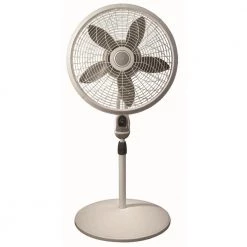 Lasko Elegance and Performance Adjustable-Height 18 in. 3 Speed White Oscillating Pedestal Fan with Timer and Remote Control -Fans Shop white lasko pedestal fans 1850 1f 1000