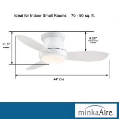MINKA-AIRE Concept II 44 in. Integrated LED Indoor White Ceiling Fan with Light with Remote Control 12 MINKA-AIRE Concept II 44 in. Integrated LED Indoor White Ceiling Fan with Light with Remote Control -Fans Shop white minka aire ceiling fans with lights f518l wh 40 1000