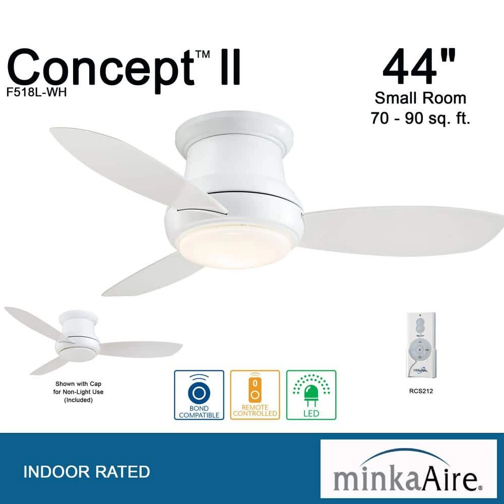 MINKA-AIRE Concept II 44 in. Integrated LED Indoor White Ceiling Fan with Light with Remote Control 4 MINKA-AIRE Concept II 44 in. Integrated LED Indoor White Ceiling Fan with Light with Remote Control - Image 4