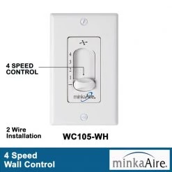 MINKA-AIRE Roto 52 in. Indoor White Ceiling Fan with Wall Control -Fans Shop white minka aire ceiling fans without lights f524 whf 1f 1000