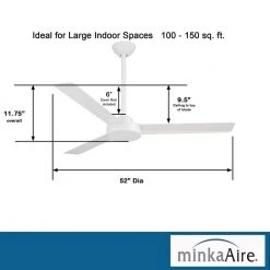 MINKA-AIRE Roto 52 in. Indoor White Ceiling Fan with Wall Control -Fans Shop white minka aire ceiling fans without lights f524 whf 40 1000