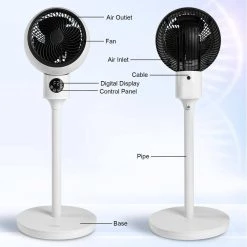 Amucolo 34 .6 in. H Circulating Ocillation 70° Stand Fan with Remote Pedestal Fan with 3-Speeds 3-Modes -Fans Shop white pedestal fans dhs cyhi ledrcw 4f 1000