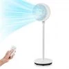 Aoibox Adjustable-Height 9 in. 3 Speed White Portable Oscillating Pedestal Fan