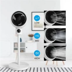 Unbranded 7 in. 3 fan speeds Circulating Pedestal Fan in White with Ocillation 70° and LED Display -Fans Shop white pedestal fans mile lkd0 tbzg 4f 1000