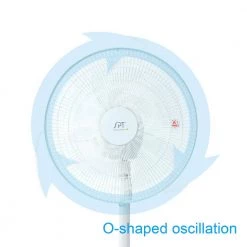 SPT Adjustable-Height 39 in. Oscillating Pedestal Fan with O-shaped Oscillation -Fans Shop white spt pedestal fans sf 16s88b 1f 1000