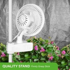 Tidoin 6 in. White 2-Speed Grow Tent Poles Clip Fan with Manually Adjustable 90° Angles -Fans Shop white tidoin wall mounted fans dhs ydw1 8239 4f 1000
