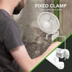 Tidoin 6 in. White 2-Speed Grow Tent Poles Clip Fan with Manually Adjustable 90° Angles -Fans Shop white tidoin wall mounted fans dhs ydw1 8239 76 1000