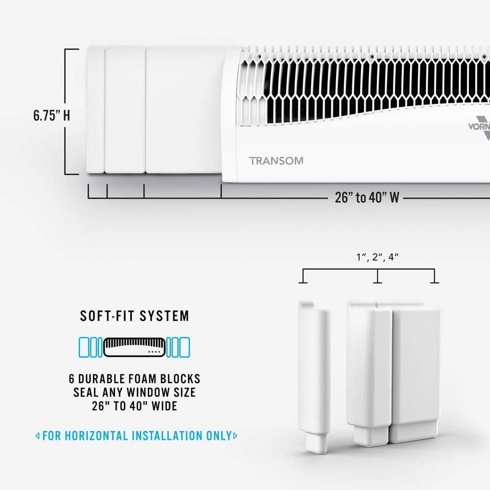 Vornado Transom 26 in. 4-Speeds Window Fan with Remote Control Reversible Exhaust Mode Weather Resistant Case Whole Room 2 Vornado Transom 26 in. 4-Speeds Window Fan with Remote Control Reversible Exhaust Mode Weather Resistant Case Whole Room - Image 2