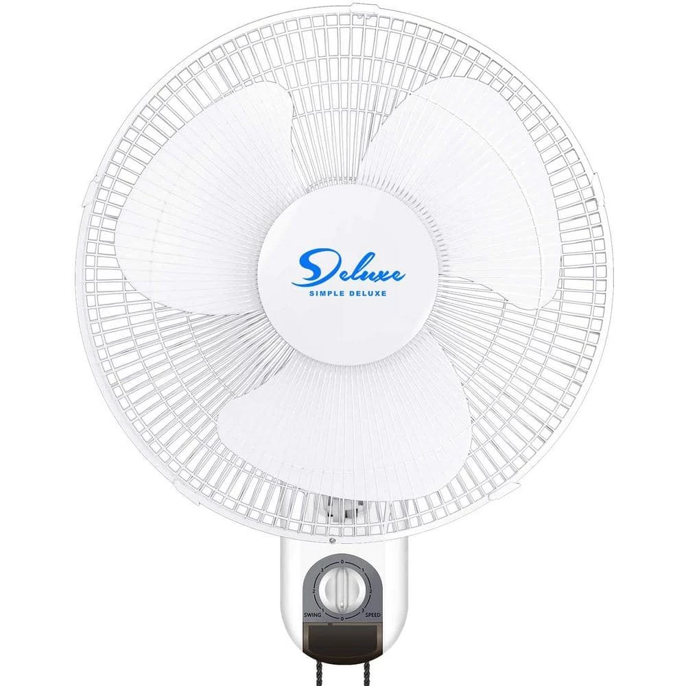 Tidoin 16 in. 3-Speed Mounted Wall Fan with Adjustable Tilt in White 6 Tidoin 16 in. 3-Speed Mounted Wall Fan with Adjustable Tilt in White - Image 6