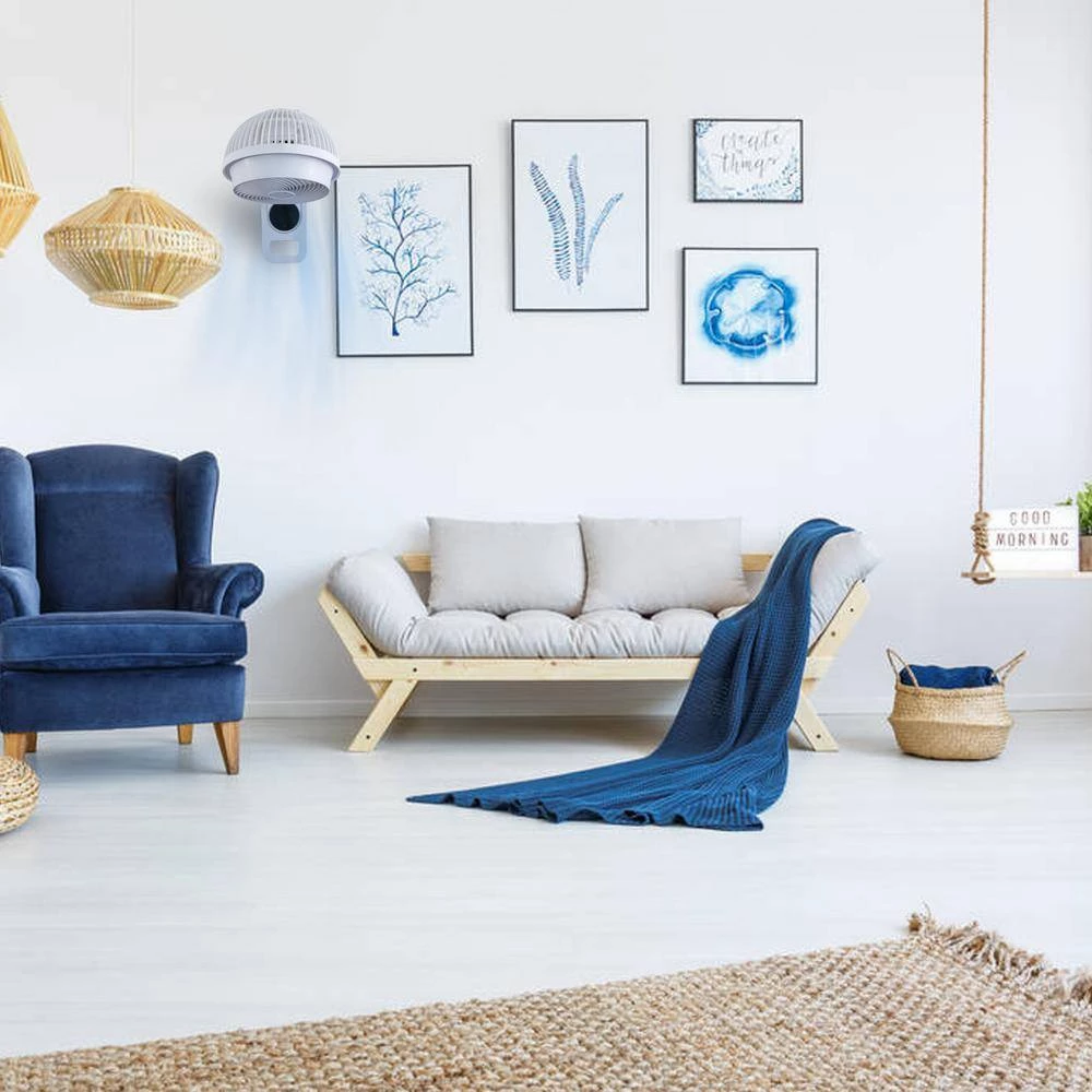 Tidoin 7 in. White 3-Speed Mounted Wall Fan with Adjustable Tilt, Timer and Remote Control 8 Tidoin 7 in. White 3-Speed Mounted Wall Fan with Adjustable Tilt, Timer and Remote Control - Image 8