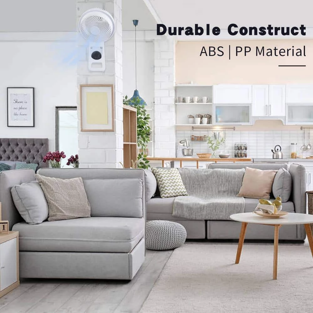 Tidoin 7 in. White 3-Speed Mounted Wall Fan with Adjustable Tilt, Timer and Remote Control 6 Tidoin 7 in. White 3-Speed Mounted Wall Fan with Adjustable Tilt, Timer and Remote Control - Image 6