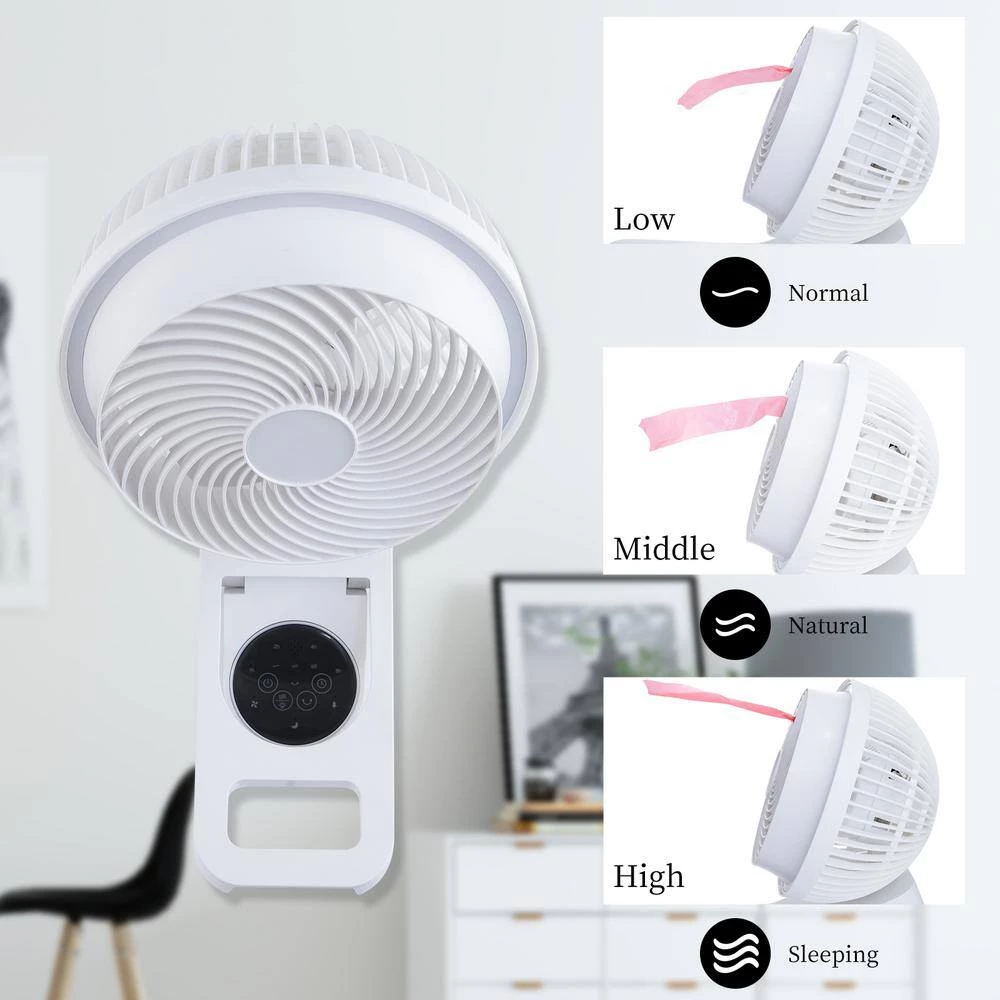 Tidoin 7 in. White 3-Speed Indoor Mounted Wall Fan with Remote Control and Adjustable Tilt Timer (1-Box) 3 Tidoin 7 in. White 3-Speed Indoor Mounted Wall Fan with Remote Control and Adjustable Tilt Timer (1-Box) - Image 3