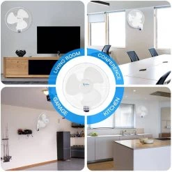 Aoibox 16 in. White Digital Wall Mount Fan with Remote Control 3-Speed-3 Oscillating Modes 72 in. Power Cord, ETL Certified -Fans Shop white wall mounted fans snmx030 d4 1000
