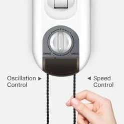 Aoibox 16 in. Simple Household White Wall Mount Fans Adjustable Tilt, Oscillates 90-Degrees Horizontally, 3-Speed Settings -Fans Shop white wall mounted fans snmx032 76 1000