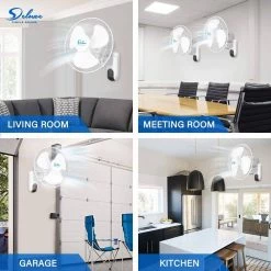 Aoibox 16 in. White Digital Wall Mount Fan with Remote Control 3-Oscillating Modes 3-Speed 72 in. Power Cord 2-Exhaust (2-Pack) -Fans Shop white wall mounted fans snmx034 31 1000