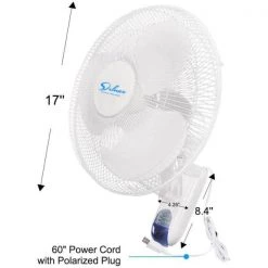 Aoibox 16 in. White Digital Wall Mount Fan with Remote Control 3-Oscillating Modes 3-Speed 72 in. Power Cord 2-Exhaust (2-Pack) -Fans Shop white wall mounted fans snmx034 4f 1000