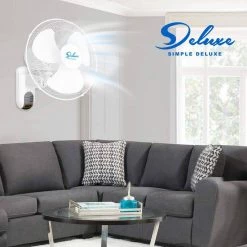 Aoibox 16 in. White Digital Wall Mount Fan with Remote Control 3-Oscillating Modes 3-Speed 72 in. Power Cord 2-Exhaust (2-Pack) -Fans Shop white wall mounted fans snmx034 77 1000