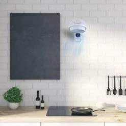 Aoibox 7 in. White Wall Mount 3-Speed Air Circulation Fan with 15-Hours Timer, 60° Oscillation and Remote Control -Fans Shop white wall mounted fans snmx2875 1f 1000