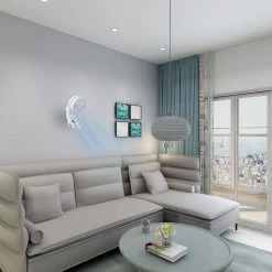 Aoibox 7 in. White Wall Mount 3-Speed Air Circulation Fan with 15-Hours Timer, 60° Oscillation and Remote Control -Fans Shop white wall mounted fans snmx2875 31 1000