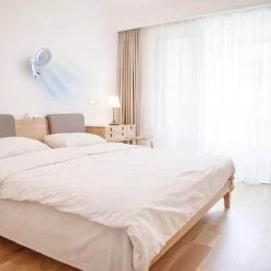 Aoibox 7 in. White Wall Mount 3-Speed Air Circulation Fan with 15-Hours Timer, 60° Oscillation and Remote Control -Fans Shop white wall mounted fans snmx2875 76 1000