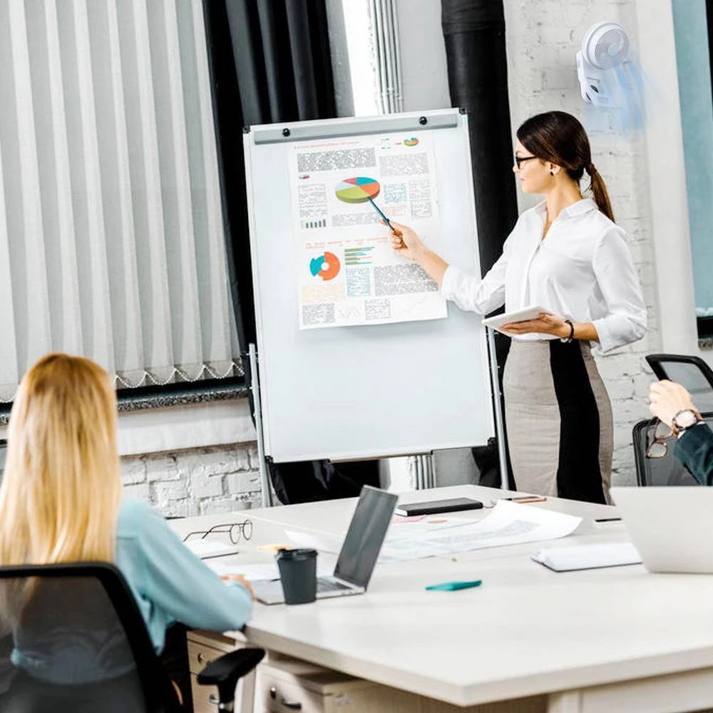 Aoibox 7 in. White Wall Mount 3-Speed Air Circulation Fan with 15-Hours Timer, 60° Oscillation and Remote Control (Set of 2) 4 Aoibox 7 in. White Wall Mount 3-Speed Air Circulation Fan with 15-Hours Timer, 60° Oscillation and Remote Control (Set of 2) - Image 4