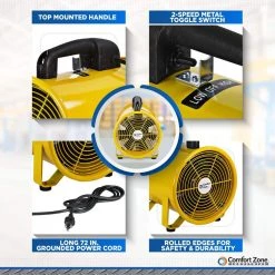 Comfort Zone 8 in. Blower Fan Industrial Utility -Fans Shop yellow comfort zone blower fans czbu80 1f 1000