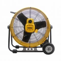 DEWALT 24 in. Heavy-Duty Drum Fan with Extra Long 12 ft. Power Cord and Stepless Speed Control -Fans Shop yellow dewalt industrial fans dxf 2490 1f 1000
