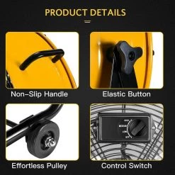 Aoibox 30 in. 3 Speed Yellow Heavy Duty Metal Industrial Drum Fan, Air Circulation for Warehouse, Greenhouse, Workshop, Patio 11 Aoibox 30 in. 3 Speed Yellow Heavy Duty Metal Industrial Drum Fan, Air Circulation for Warehouse, Greenhouse, Workshop, Patio -Fans Shop yellow industrial fans snmx3095 44 1000