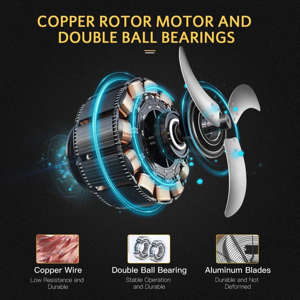 Aoibox 24 in. 3 Speed Yellow High-Velocity Metal Drum Fan Circulation for Industrial Commercial, Residential and Shop (2-Pack) 5 Aoibox 24 in. 3 Speed Yellow High-Velocity Metal Drum Fan Circulation for Industrial Commercial, Residential and Shop (2-Pack) - Image 5