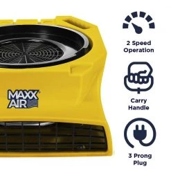 Maxx Air 1600 CFM 2-Speed Low Profile High Velocity Blower Fan -Fans Shop yellow maxx air blower fans hvcf1600 4f 1000