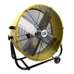 Maxx Air 24 in. 2 fan speeds Drum Fan in Yellow with Snap-On Wheels