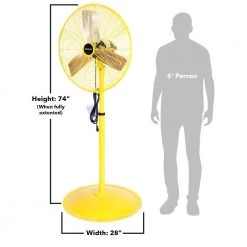 Stanley High Velocity Adjustable-Height 24 in. Oscillating Pedestal Fan -Fans Shop yellow stanley pedestal fans st 24posc c3 1000