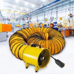 VEVOR Pivoting Utility Blower Fan 16 in. 1100 Watt 2160 3178 CFM High Velocity Ventilator with 32.8 ft. Duct Hose for Jobsite 15 VEVOR Pivoting Utility Blower Fan 16 in. 1100 Watt 2160 3178 CFM High Velocity Ventilator with 32.8 ft. Duct Hose for Jobsite -Fans Shop yellow vevor blower fans gygfjst16csscd10mv1 31 1000