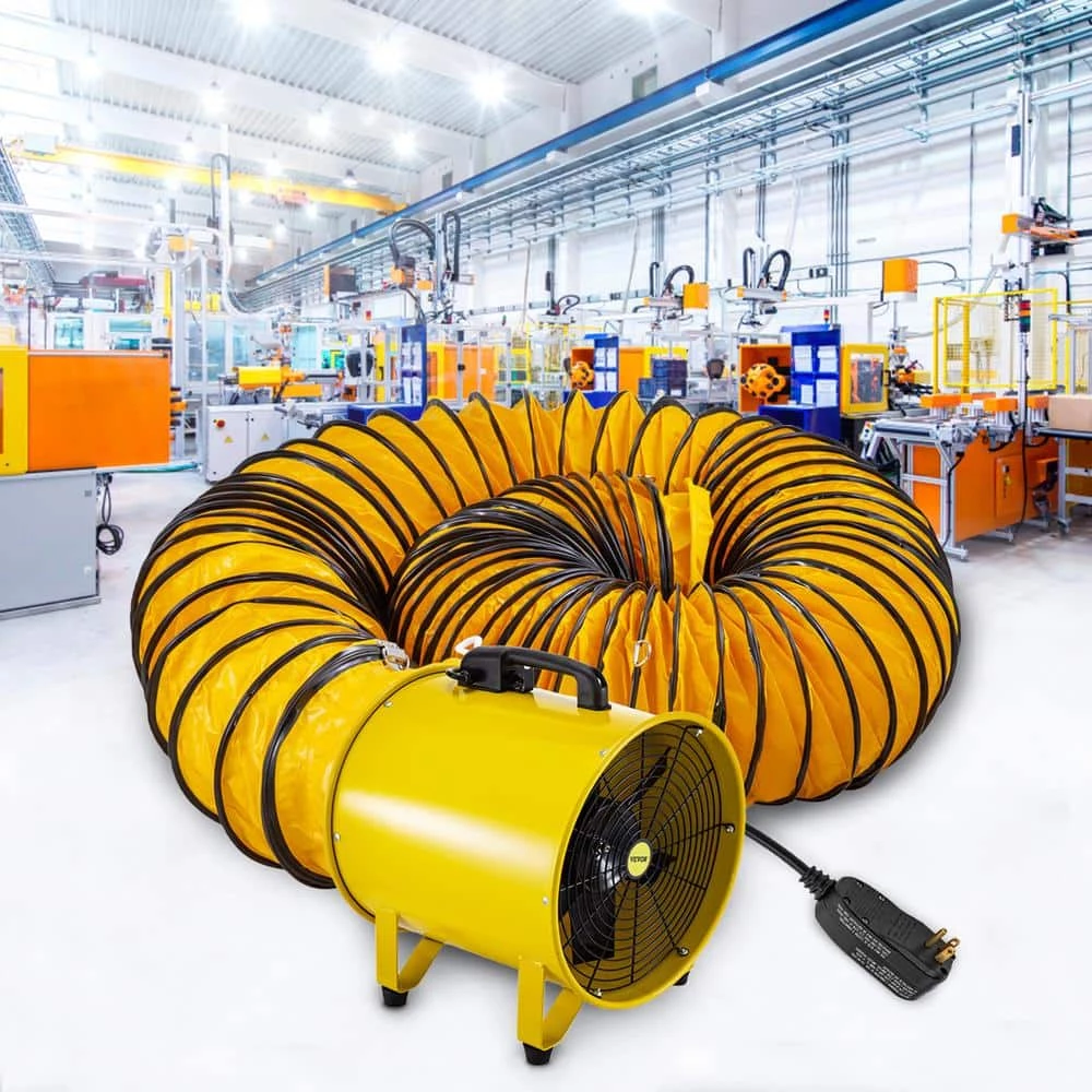 VEVOR Pivoting Utility Blower Fan 16 in. 1100 Watt 2160 3178 CFM High Velocity Ventilator with 32.8 ft. Duct Hose for Jobsite 8 VEVOR Pivoting Utility Blower Fan 16 in. 1100 Watt 2160 3178 CFM High Velocity Ventilator with 32.8 ft. Duct Hose for Jobsite - Image 8